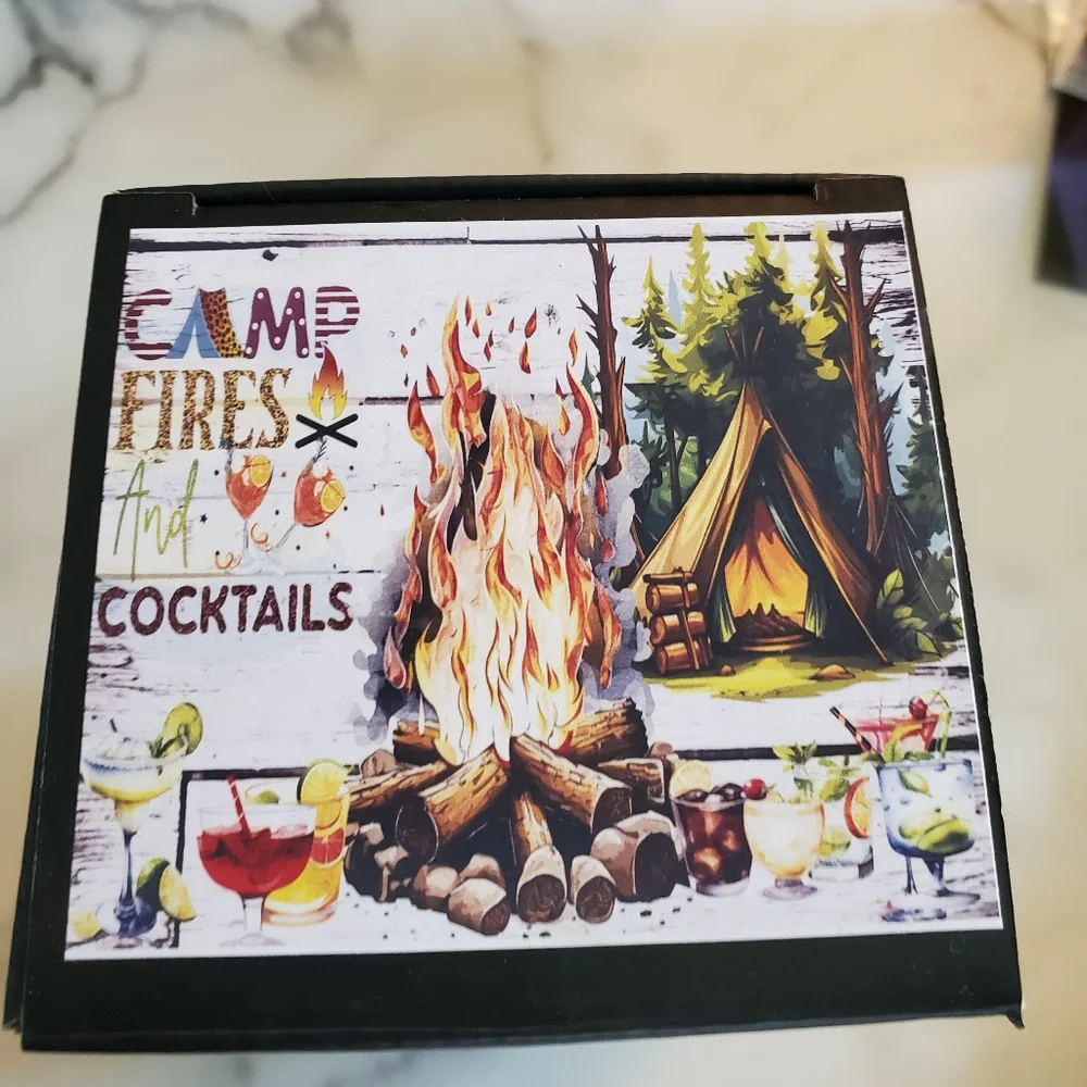 CAMP FIRES  And COCKTAILS 4 in 1 Can Cooler 14oz Tumbler 🎉sale